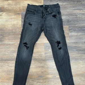 Hollister Distressed Black Skinny Jeans